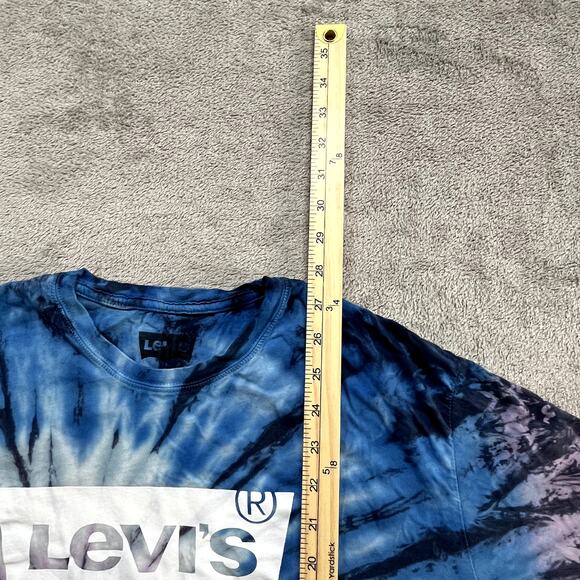 Levi's Tie Dye T Shirt Mens Extra Large Swirl Tornado Blue Pink Short Sleeve - Picture 4 of 5